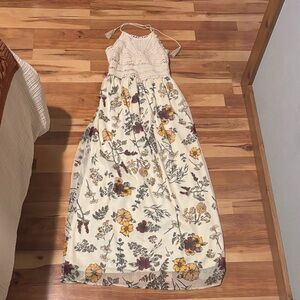 Floral Maxi Dress with Halter Neck